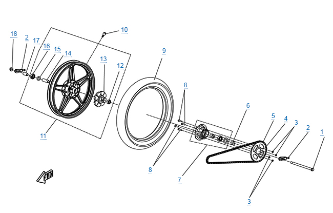 Заднее колесо