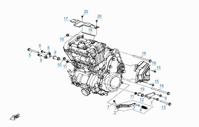 Элементы крепления двигателя