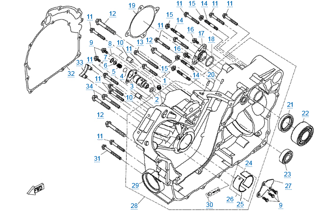 Правая половина картера