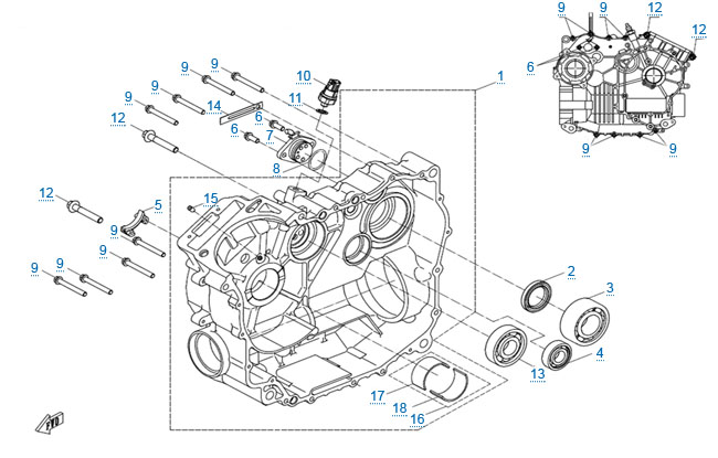 Правая половина картера