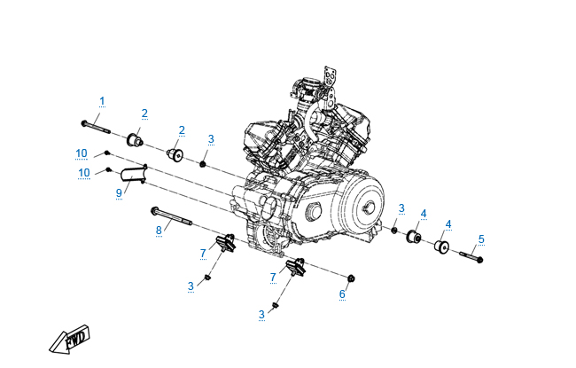 Элементы крепления двигателя