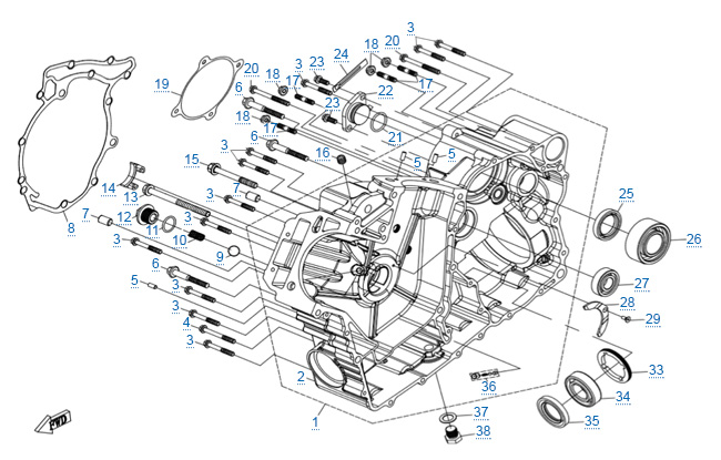 Правая половина картера