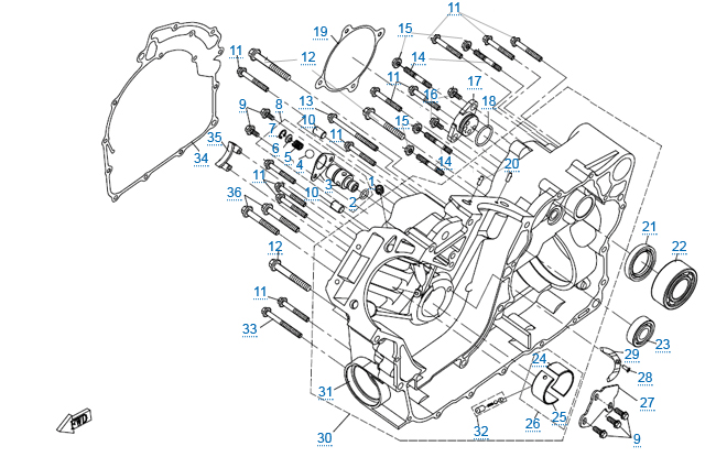 Правая половина картера (c 2014)