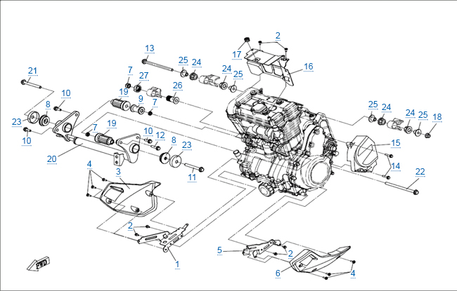 Элементы крепления двигателя