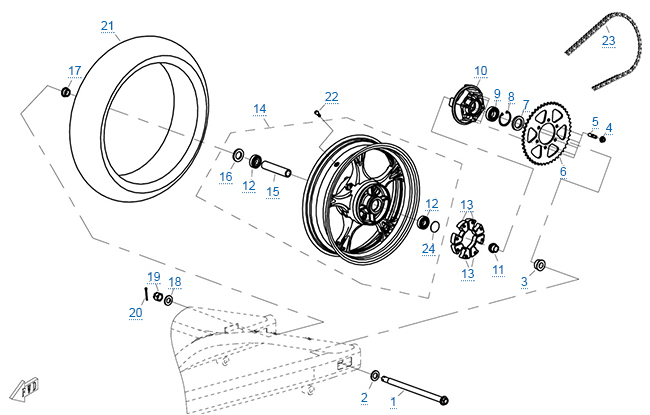 Заднее колесо