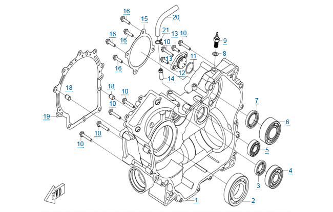 Правая половина картера
