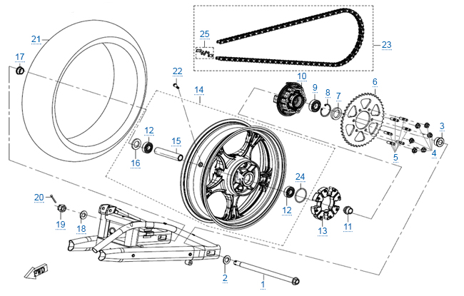 Заднее колесо