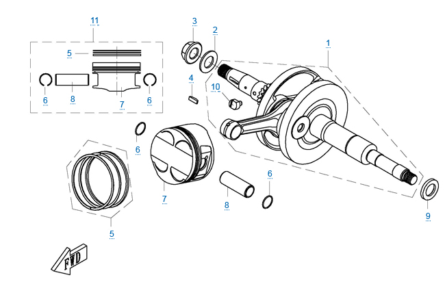 Коленчатый вал- поршень