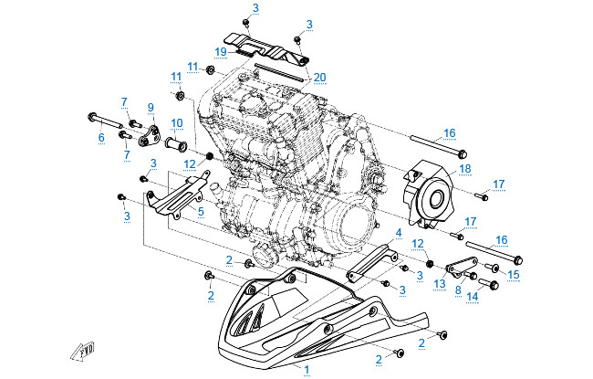 Элементы крепления двигателя