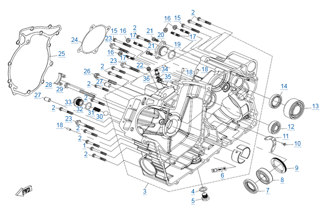Правая половина картера