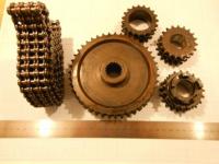 Цепь и комплект звездочки трехрядные (4шт)