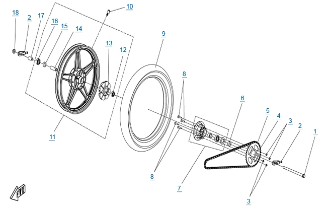 Заднее колесо