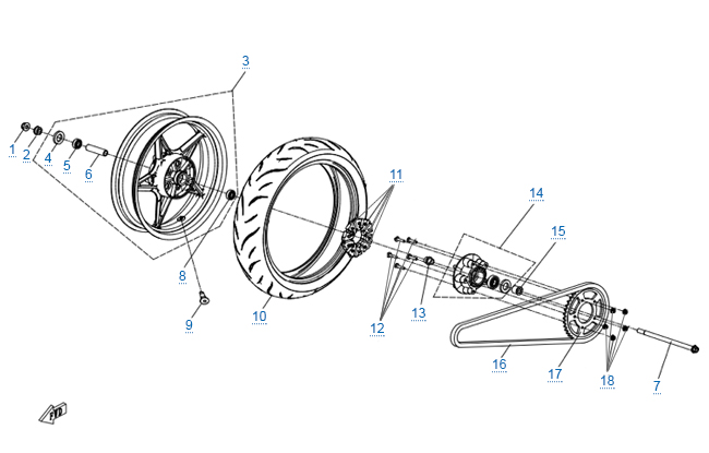 Заднее колесо