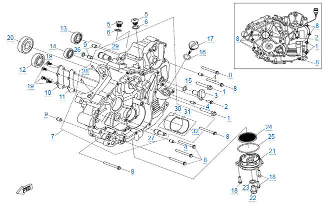 Левая половина картера