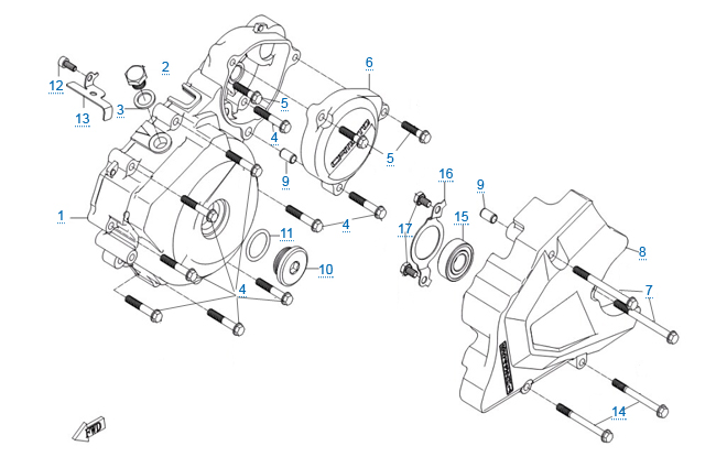 Левая крышка картера