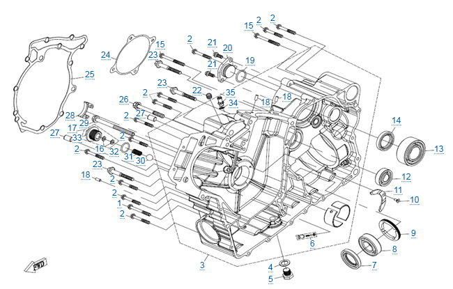 Правая половина картера