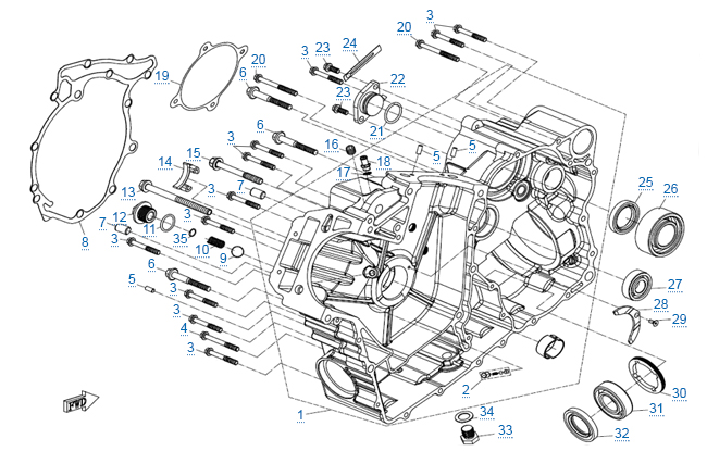 Правая половина картера
