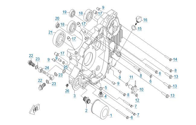 Левая половина картера