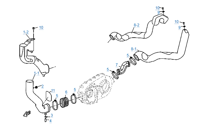 Трубки системы вентиляции вариатора