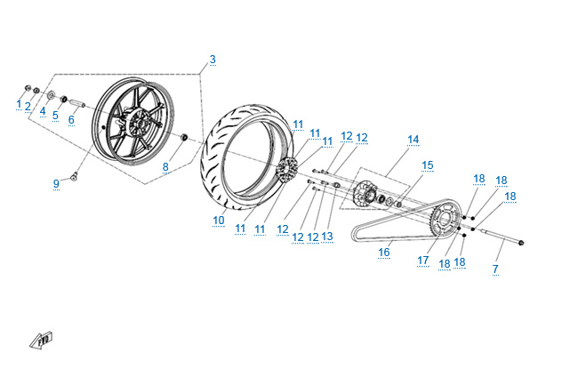 Заднее колесо