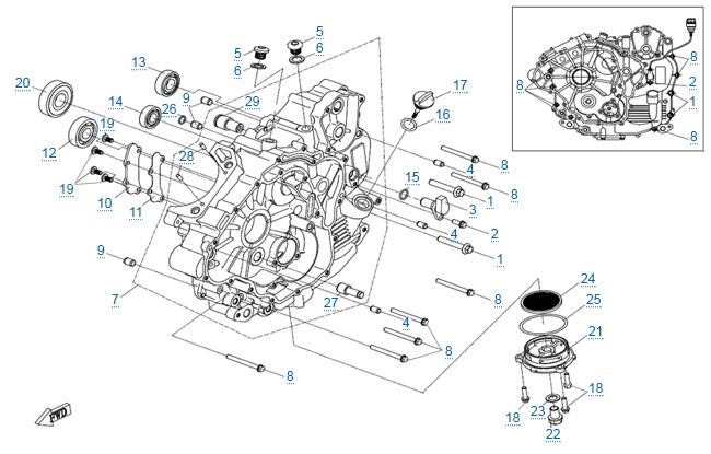 Левая половина картера