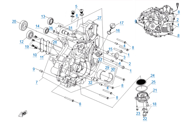 Левая половина картера