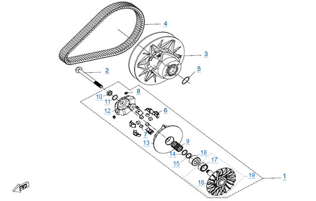 Вариатор в сборе