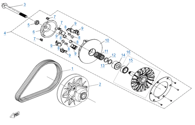 Вариатор в сборе