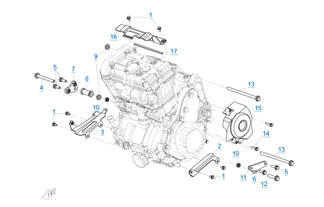 Элементы крепления двигателя