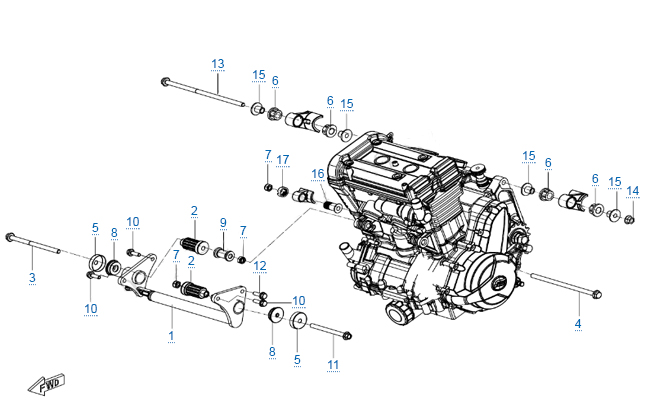 Элементы крепления двигателя