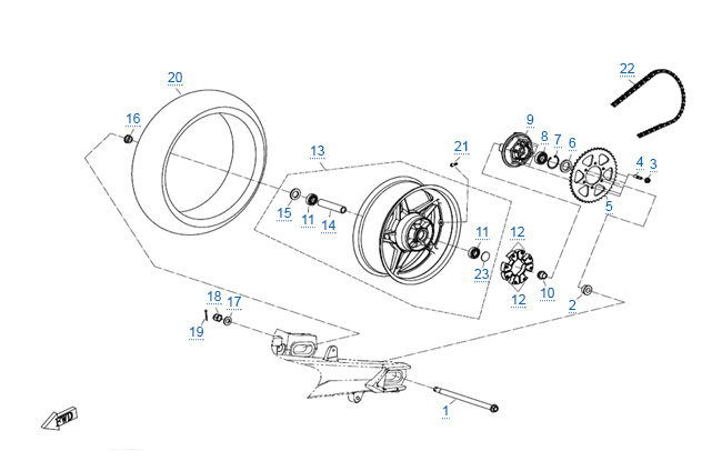 Заднее колесо