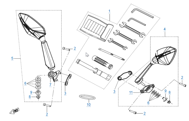 Зеркала и инструмент