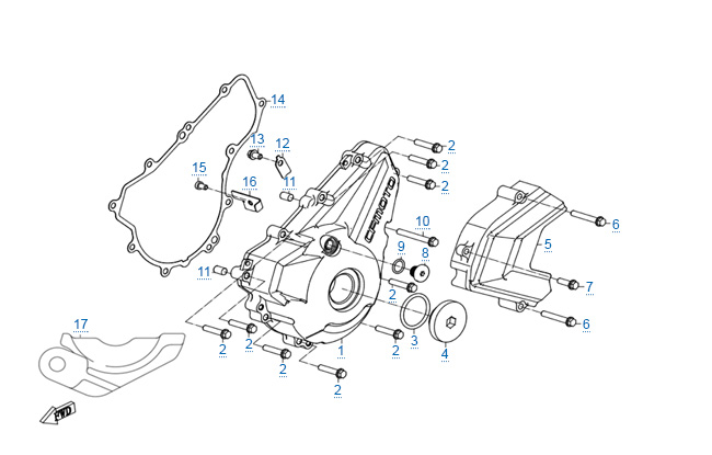 Левая крышка картера