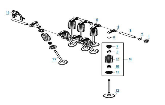 Детали клапанного механизма
