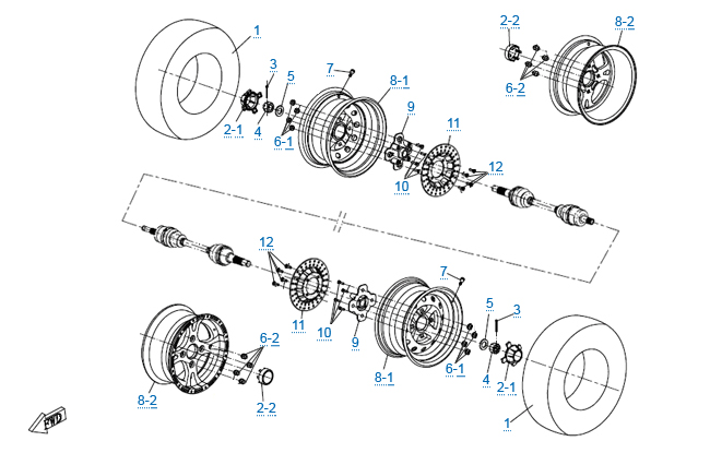 Передние колеса (c 2014)