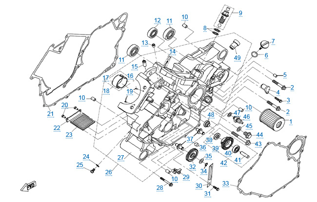 Левая половина картера