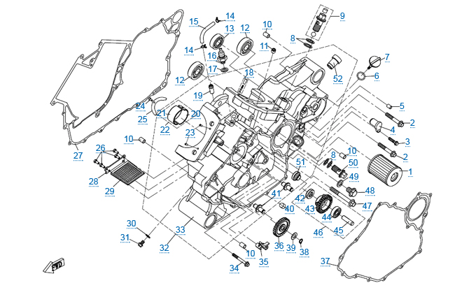 Левая половина картера (c 2014)