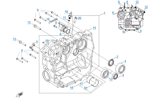 Правая половина картера