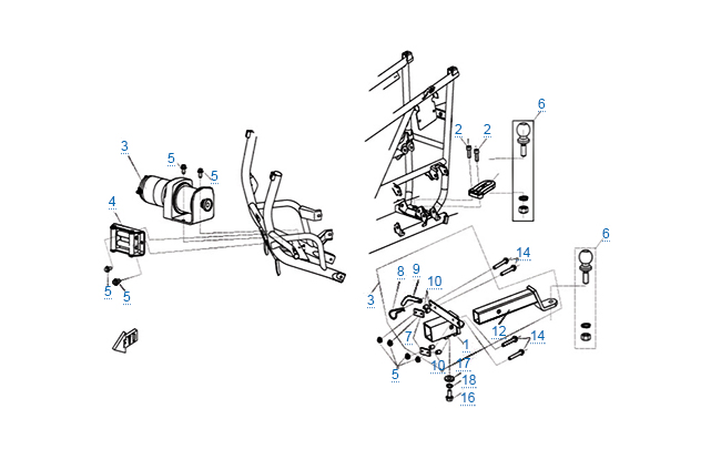 Лебедка и сцепное устройство