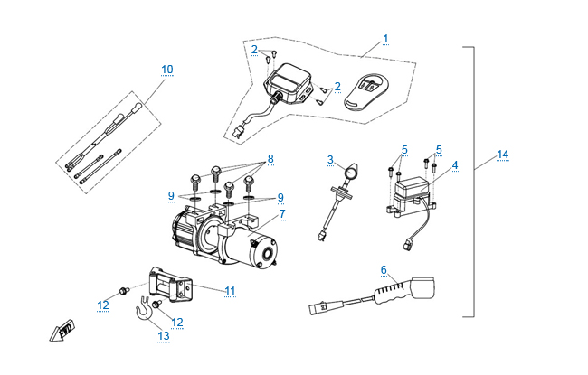Лебедка в сборе
