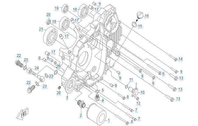 Левая половина картера