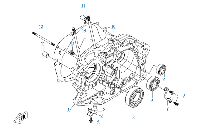 Правая половина картера (c 2014)