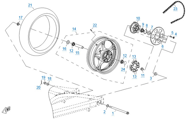 Заднее колесо
