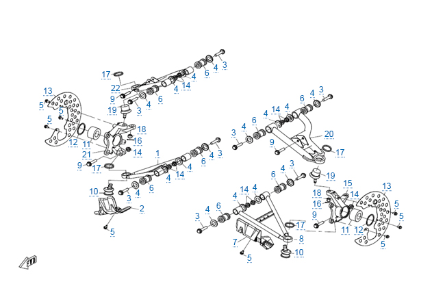 Передняя подвеска (стальные рычаги)