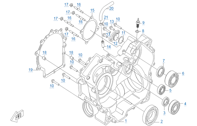 Правая половина картера