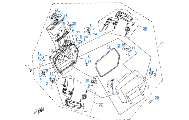 Кофр боковой, левый