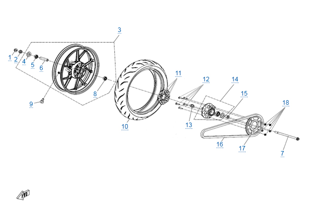 Заднее колесо