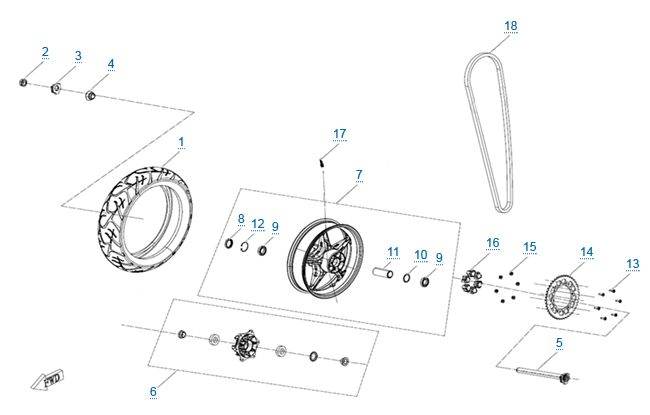Заднее колесо