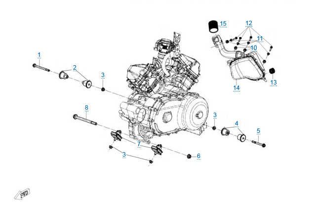 Элементы крепления двигателя