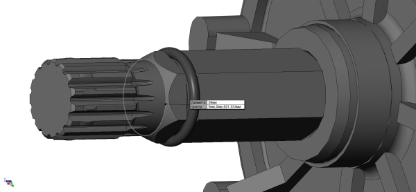 0128770  Вал ведущий с колесами L30201530
